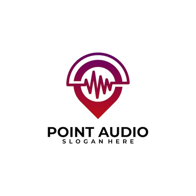 Punt muziek logo vector sjabloon