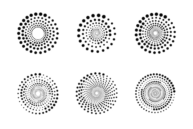 Puntige cirkelvormige logo Abstracte cirkel bestaande uit vele puntensets Vector