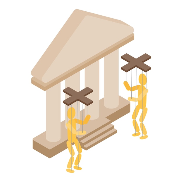 Puppet theater icon Isometric illustration of puppet theater vector icon for web