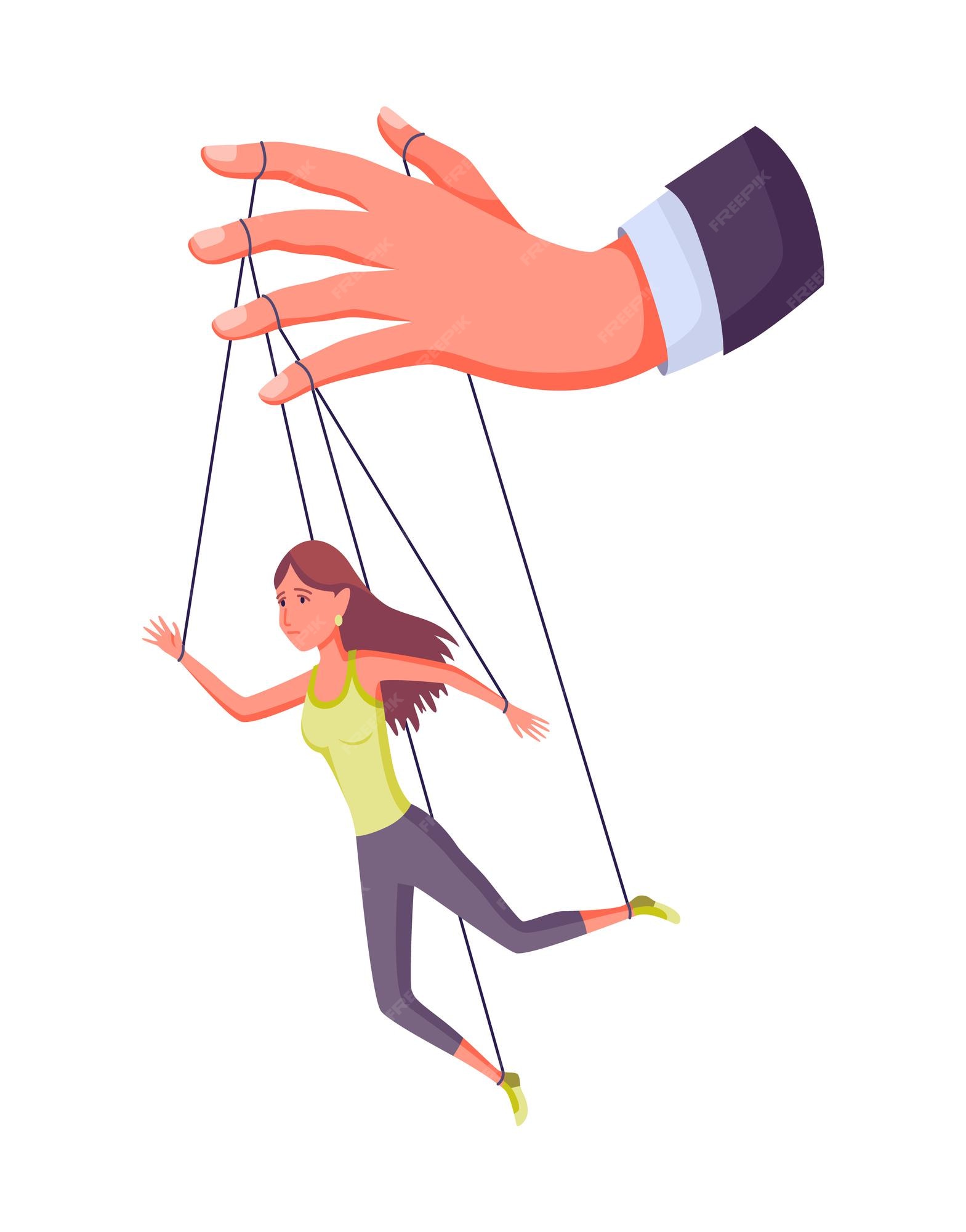 Puppeteer manipulate woman on ropes 21468970 PNG