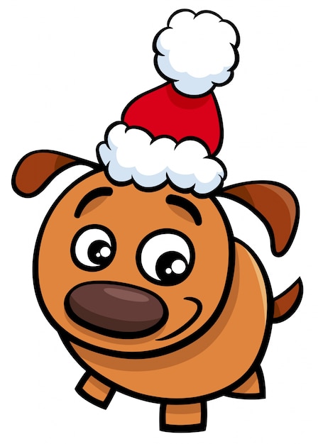 Vector puppy on christmas time cartoon