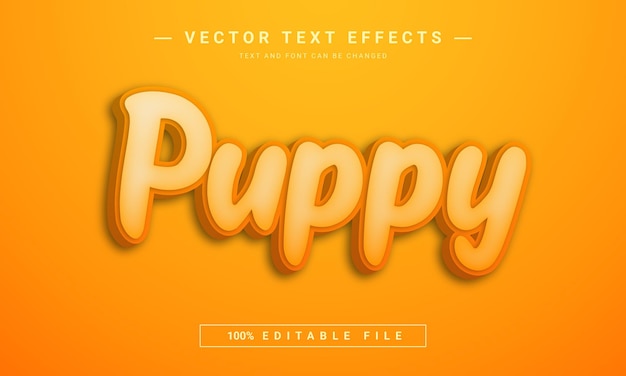 Vector puppy editable text effect design