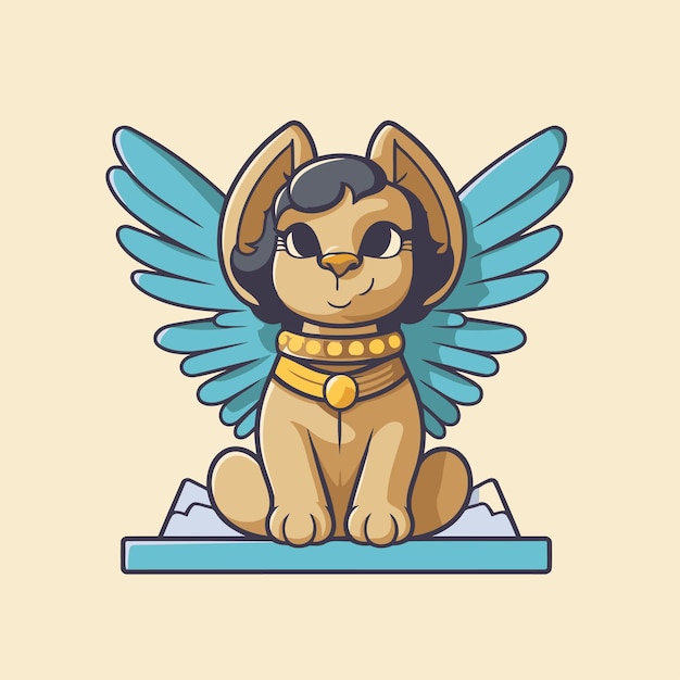 Vector puppy of the egyptian god vector illustration in cartoon style