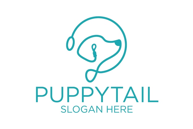 Puppy logo premium vector