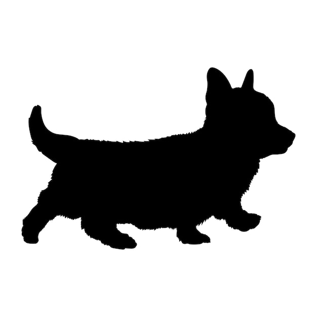 Puppy Puppy silhouette Baby hond silhouette Puppy Corgi loopt