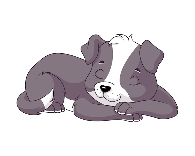 Vector puppy sleeping cartoon vector illustration