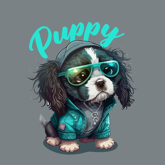Puppy vectorillustratie voor t-shirtontwerp