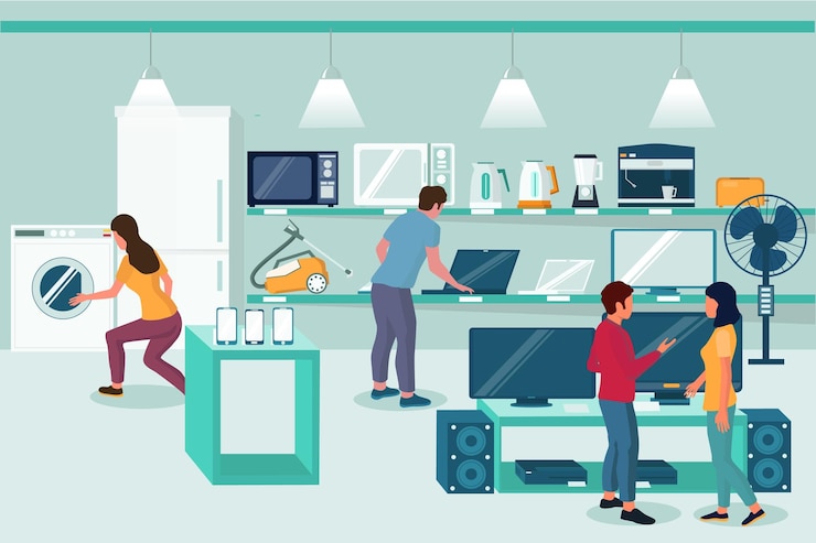 Vector purchase of electronics vector flat style design illustration