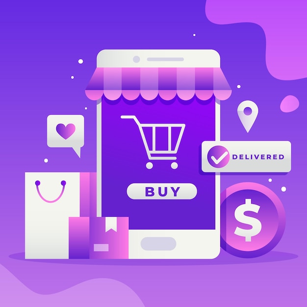 Vector purchase online concept