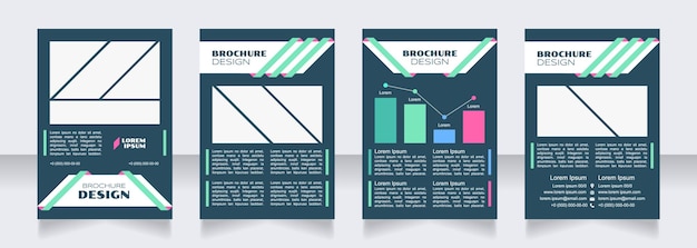 Вектор Дизайн пустой брошюры покупательной способности. набор шаблонов с копией пространства для текста. сбор готовых корпоративных отчетов. редактируемые 4 бумажные страницы. используемые шрифты syncopate, poller one, arial regular