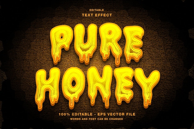 Vector pure honey text style effect template editable