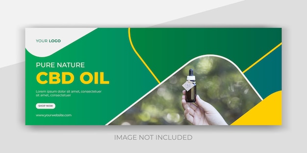 Vector pure natural product cbd oil facebook banner template