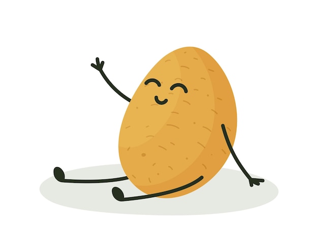 Happy Cute Smiling Potato Vector Stock Illustration - Download Image Now -  Kawaii, Batata, Logo - iStock