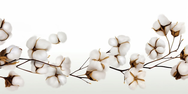 Vector pure purity softness stem fluffy soft textile material growth delicate ball ripe fiber cotton ra