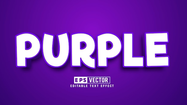 Purple 3d Editable Text Effect Vector File With Cute Background