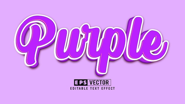 Vector purple 3d editable text effect vector file with cute background