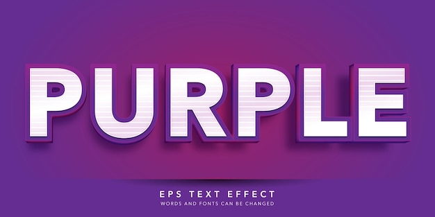 purple 3d editable text effect