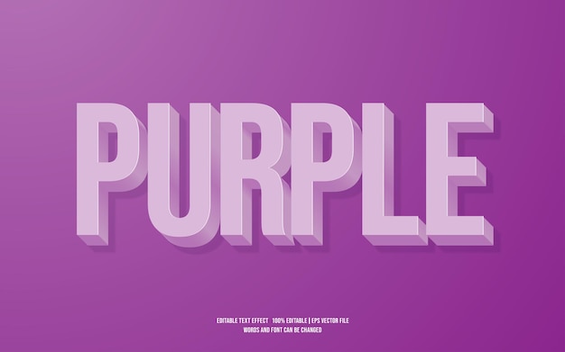 Редактируемый текстовый эффект Purple 3D
