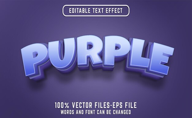 Purple 3d text effect. editable text effect with golden texture premium vectors