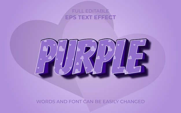 Vector purple 3d text style effect