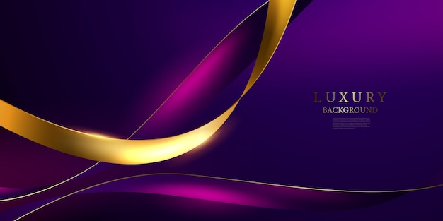 purple abstract background with luxury golden elements vector illustration