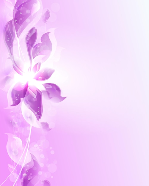 Vector purple abstract design of flower petals