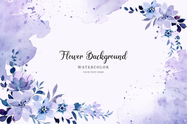 Premium Vector | Purple abstract floral background with watercolor