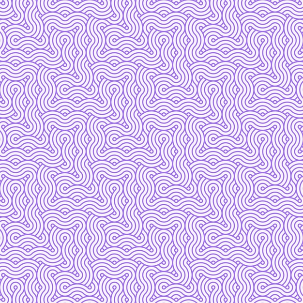 Vector purple abstract geometric japanese overlapping circles lines and waves pattern