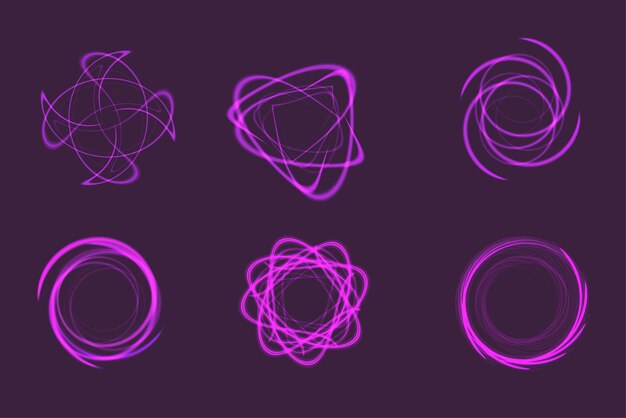 Фиолетовая абстрактная форма, полутон. Векторный креативный неоновый фиолетовый дизайн форм