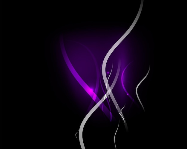 Vector purple abstract wave in dark space