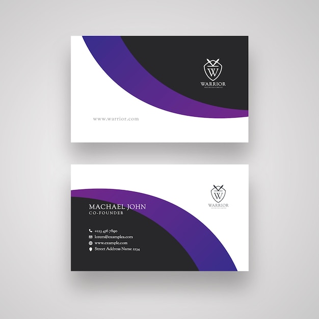 Purple Accent Business Card