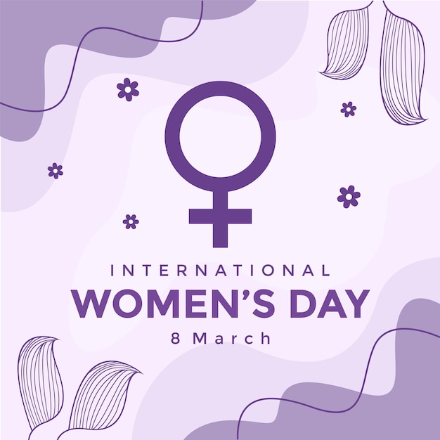 Vector purple aesthetic womens day vector social media post