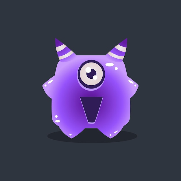 Фиолетовый инопланетянин с рогами