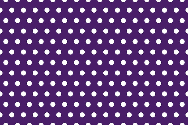 紫と白の水玉模様のベクトル。紫色の背景に白い大きな円。