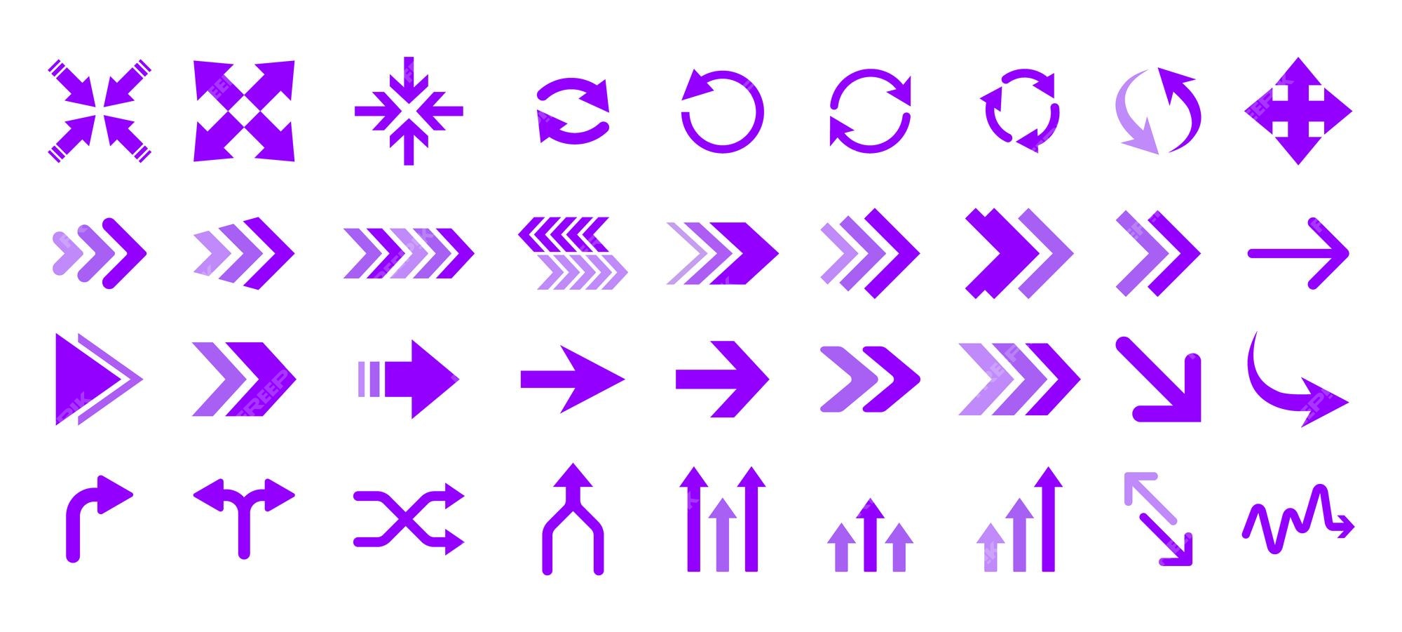 Premium Vector | Purple arrow collection