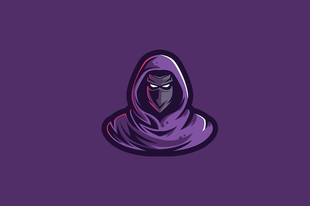 Purple assasins-illustraties voor esports-logo