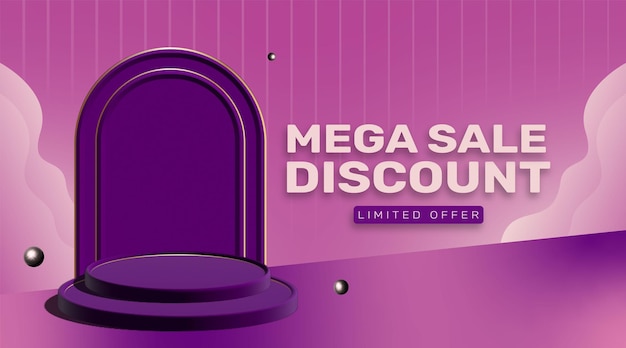 Purple background sale discount podium product display