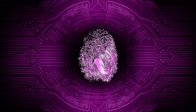 A purple background with a fingerprint and a purple background.