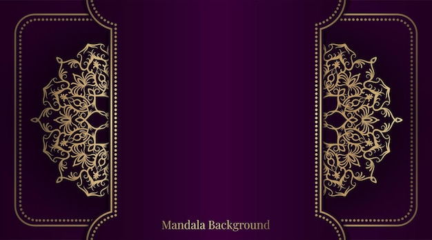 Purple background with golden mandala