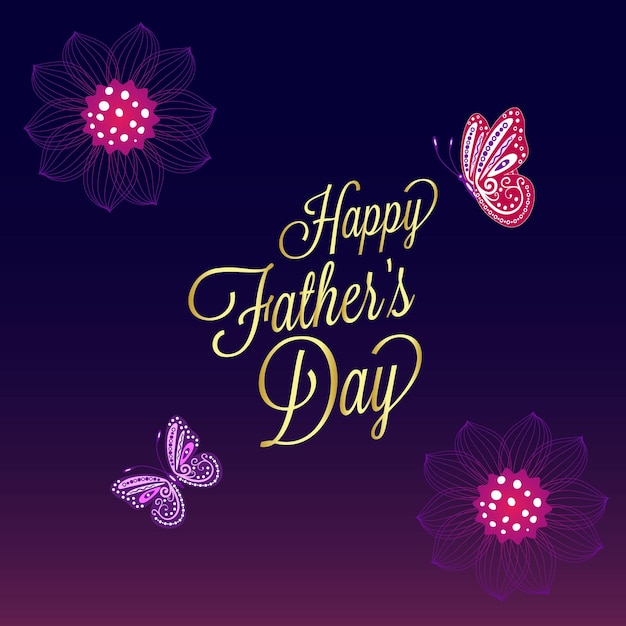 A purple background with a happy father's day text.
