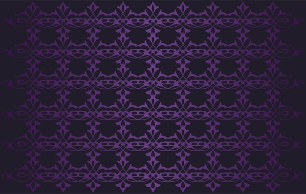 A purple background with a pattern in the middle and a flower design on the bottom.