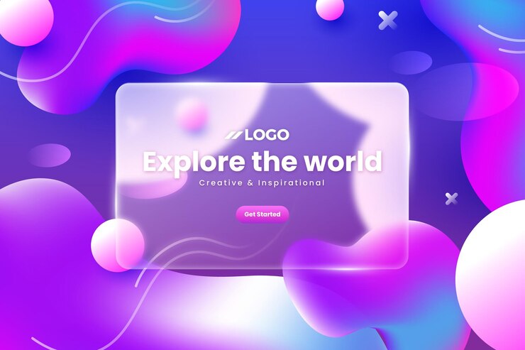 Vector a purple background with a purple background and the words  explore the world  on the screen