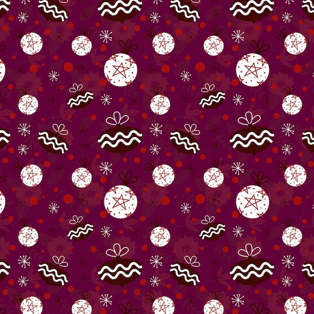 Vector a purple background with white and pink flowers and a black and white pattern