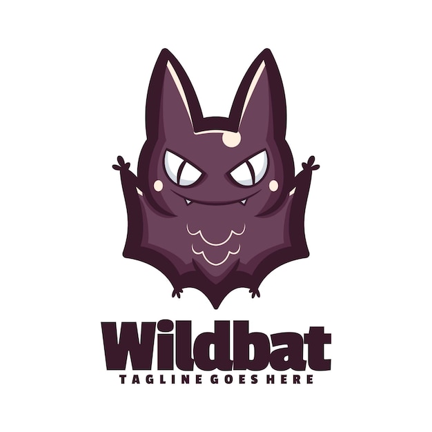 Vector a purple bat logo with the title wild bat tag goes here.