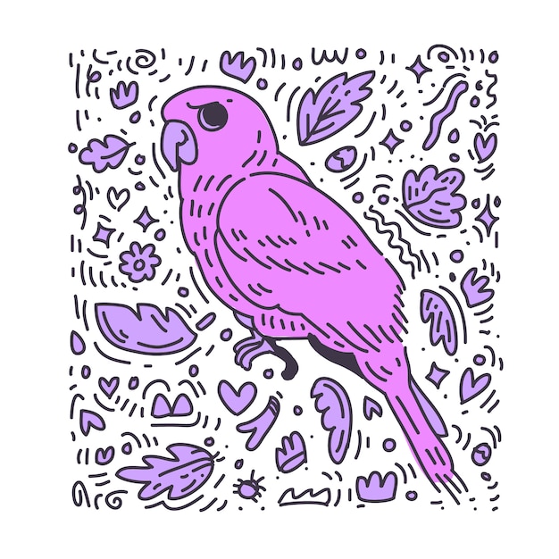 Purple bird . bird doodle