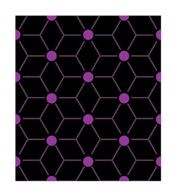 Purple and black background with a purple dot pattern