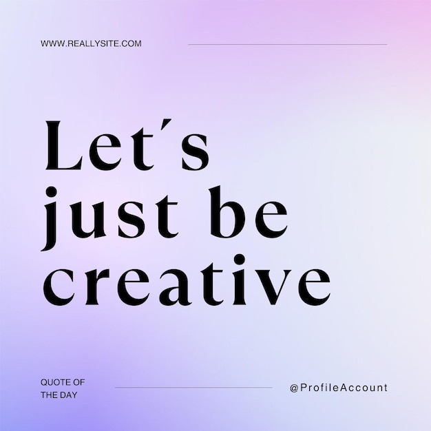 Vettore purple e black gradient quote post professionale su instagram