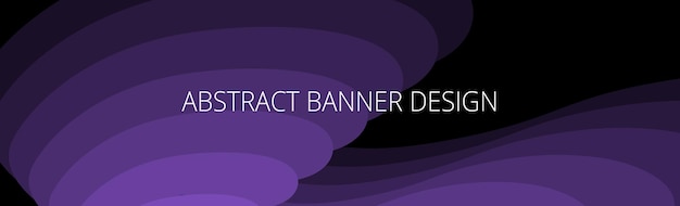 Purple and black modern abstract banner with gradient waves Background template