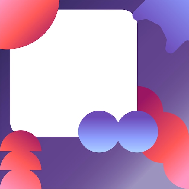 A purple and blue background with a square in the middle that says 