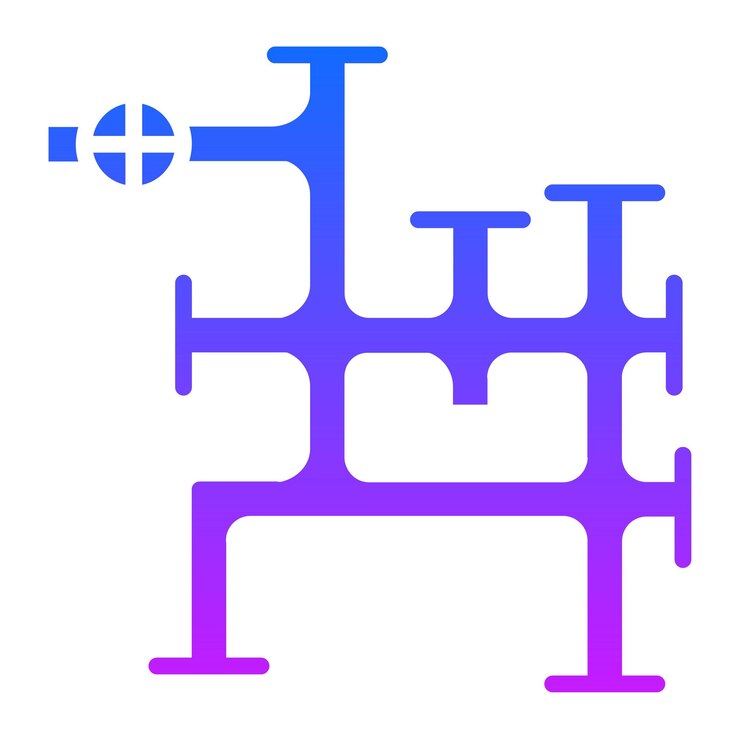 Vector a purple and blue colored design with a blue and purple symbol